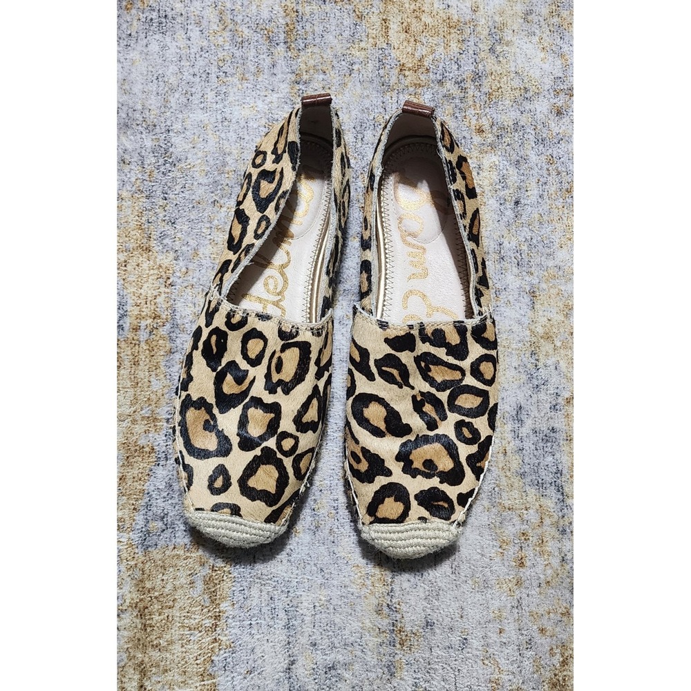 Sam Edelman Women's Khloe Animal Print Flat Espadrille Shoes Fur Hide  Size 7